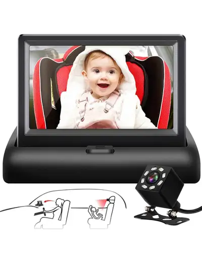 Brand new Baby Car Mirror, 4.3'' HD Night Vision Function Car Mirror Display, Safety Car Seat Mirror...