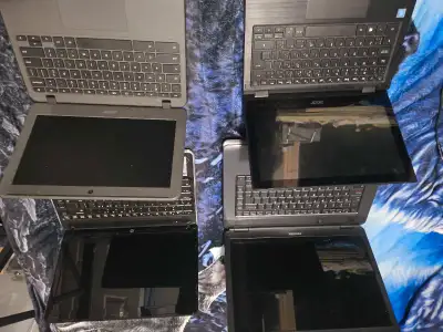 4 Used Laptops HP Toshiba Acer $145 Takes All, View more