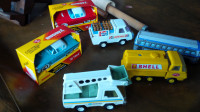 4 Buddy L Industry Vehicles, Shell, Pepsi-Cola, 2 Bell Systems
