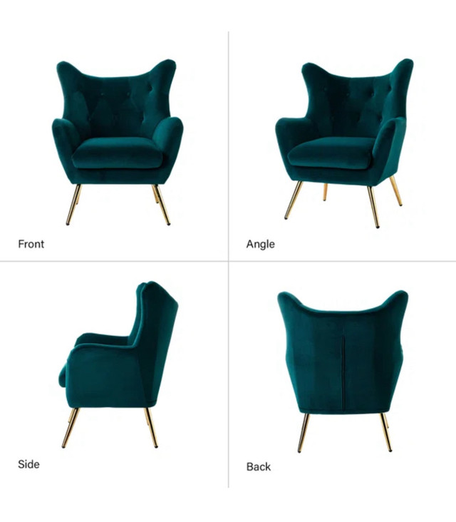 Chic Teal Accent Chair in Chairs & Recliners in Oakville / Halton Region - Image 4
