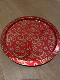 Holiday plate and candle holder
