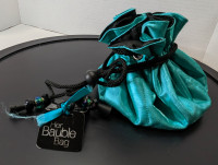 Teal Jewelry Pouch with Drawstring "Her Bauble Bag"