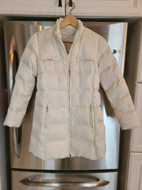 Geox Respira white down winter jacket, size 10 girls