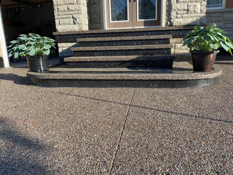 Concrete Driveway, walkway and Patio (EXPOSED,STAMP AND BRUSH