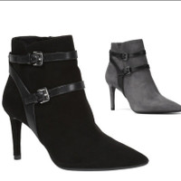 MK Fawn Ankle Booties BNIB BLK & Charcoal Suede