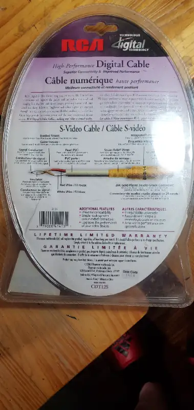 RCA 12' S-Video cables still sealed x262863263305859122