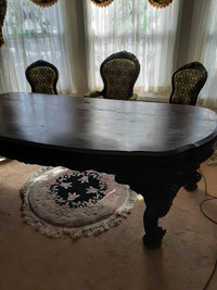 Vintage rosewood desk,chair, 2 side chairs and couch