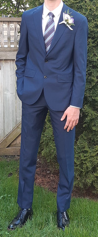 Ted Baker Royal Blue Lux Suit: Jacket S/M Slim ; Trousers 30x32