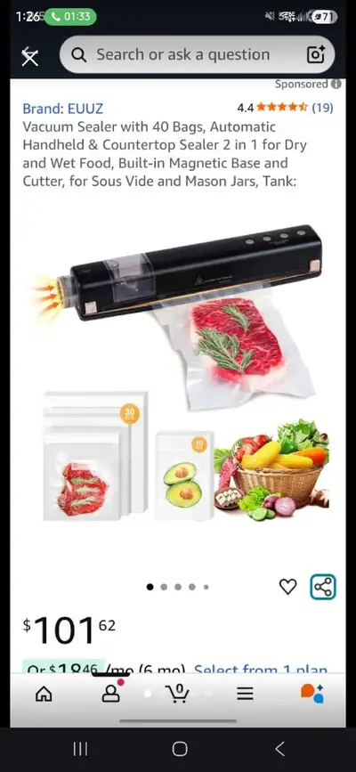 New portable vacuum sealer comes with bags !! Great for preserving your food Pickup barrie or vaugha...