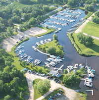 Boundary Creek Marina boat slips on Lake Winnipeg