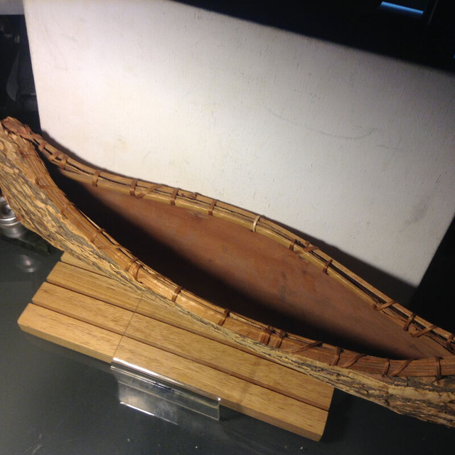 ANTIQUE Canada Birch Bark Canoe Native Indian Hand Made LARGE in Arts & Collectibles in Vancouver - Image 2