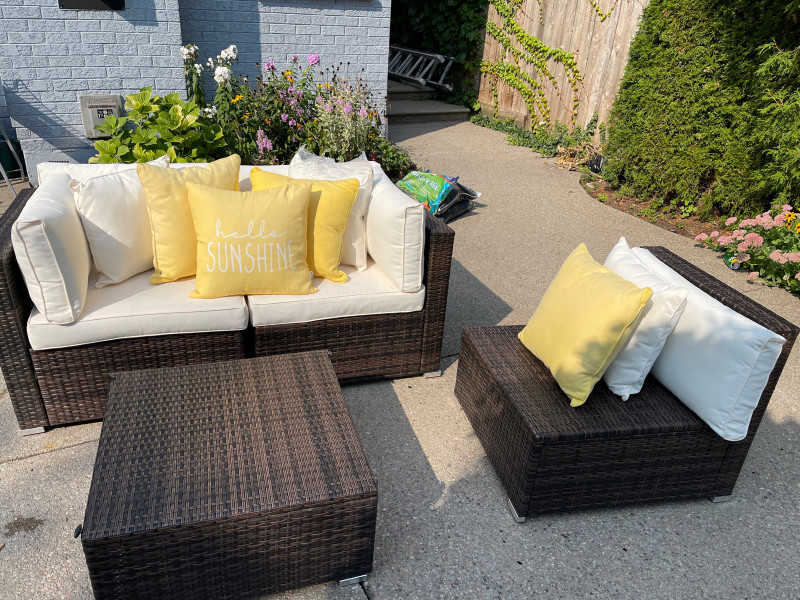 Amazing Wicker Patio Set with Cushions Patio & Garden Furniture