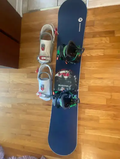 rossignol snowboard and 2 sets of bindings, View more