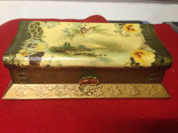 ANTIQUE ORNATE FRENCH BOX WITH BRUSH AND MIRROR - PARKER PICKERS