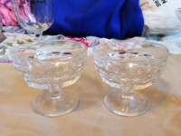 2 Vintage Jacobean RECP crystal Heavy Glasses