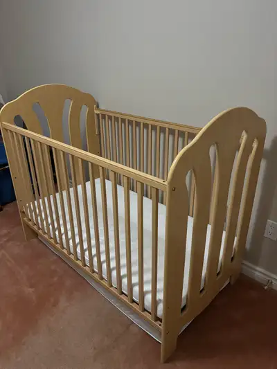 Free - Solid Wood Baby Crib with Mattress , View more