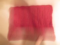 hand knit dish cloth (red - new - never used)