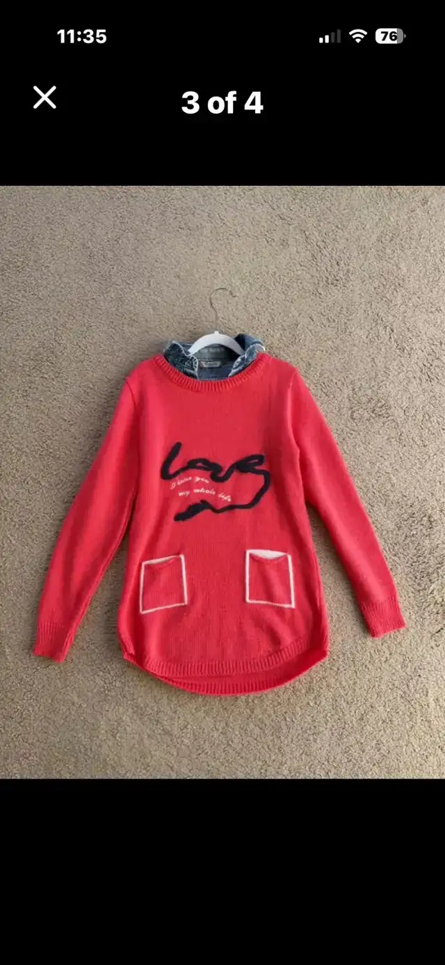 4 Girls Sweaters - Like New, Hardly Worn (Sold as Set of 4)