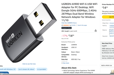 UGREEN AX900 WiFi 6 USB WiFi Adapter for PC, View more