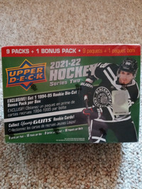 21-22 U.D Hockey, sealed Mega  box 10pks reduced to $40!