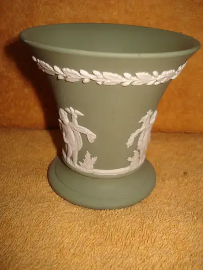 small Wedgwood green vase, View more