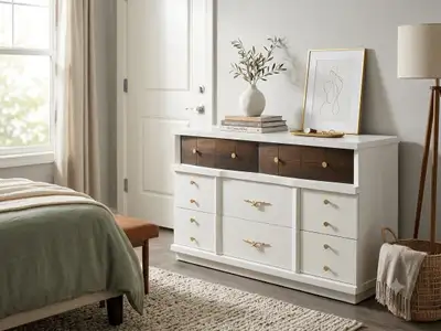Solid wood MCM Dresser, View more