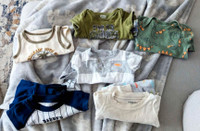 6 Newborn Outfits & Hooded Towel 