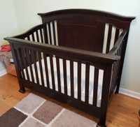 Crib with Toddler Rail and Mattress