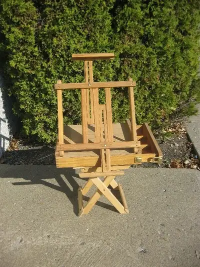 Wooden Artist box with drawer to store your paint can be used as table easel( New in a box) Have a l...