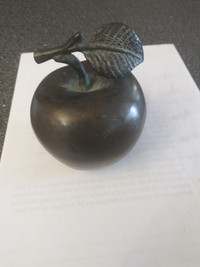Vintage solid brass apple themed paper weight.