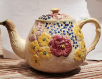 Antique 1930s Sadler Raised Floral Teapot