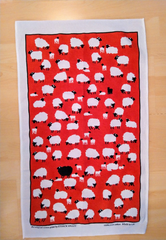 Vintage Tea Towel, Black Sheep design, made in UK in Kitchen & Dining Wares in Oakville / Halton Region - Image 2