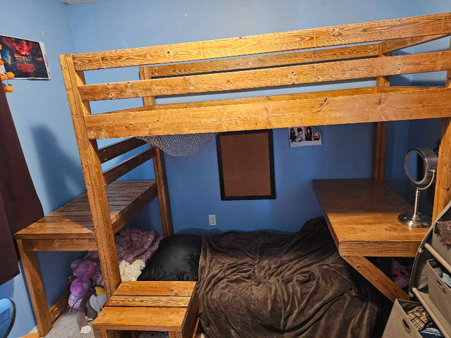  Twin Size, Solid Wood Loft Bed in Beds & Mattresses in Strathcona County - Image 3