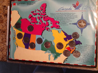 CANADA 125 BRILLIANT UNCIRCULATED SOUVENIR MAP COIN SET