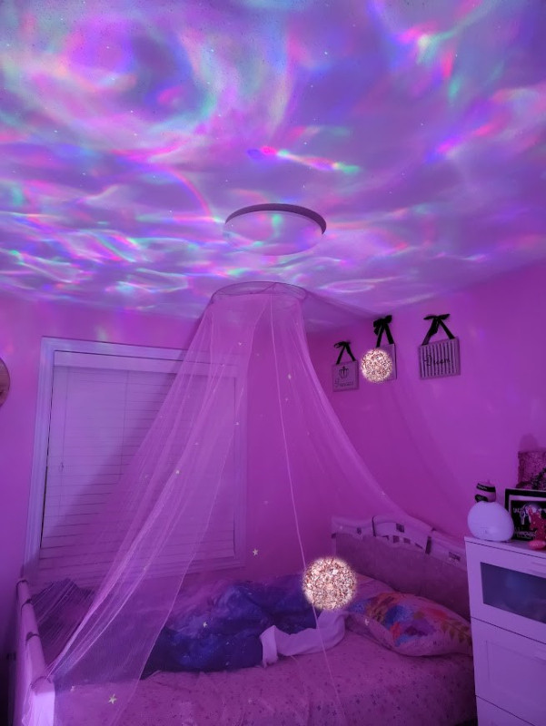 Pink Bed Canopy for Girls with Glowing Stars - Princess Crib Net in Beds & Mattresses in Markham / York Region