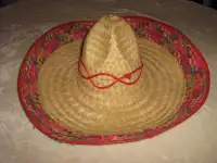 Mexican Sombrero Vintage Hat, Straw Material