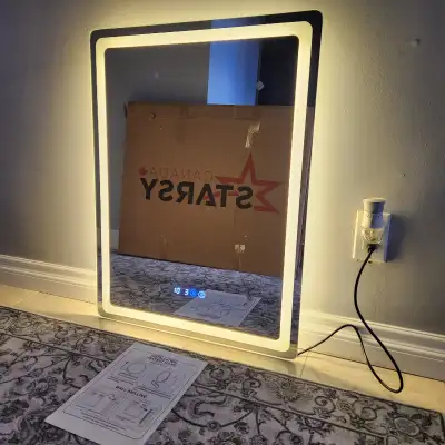 Anti-Fog Wall-Mounted LED Frameless Bathroom Mirror with Touch S, View more