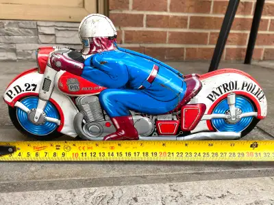 Large Tin Litho Motorcycle Japan, View more