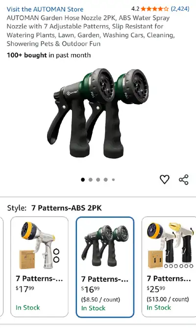 AUTUMAN Garden Hose Nozzle 2PK, View more