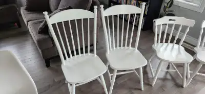 White chairs (solid wood) $20 per pair