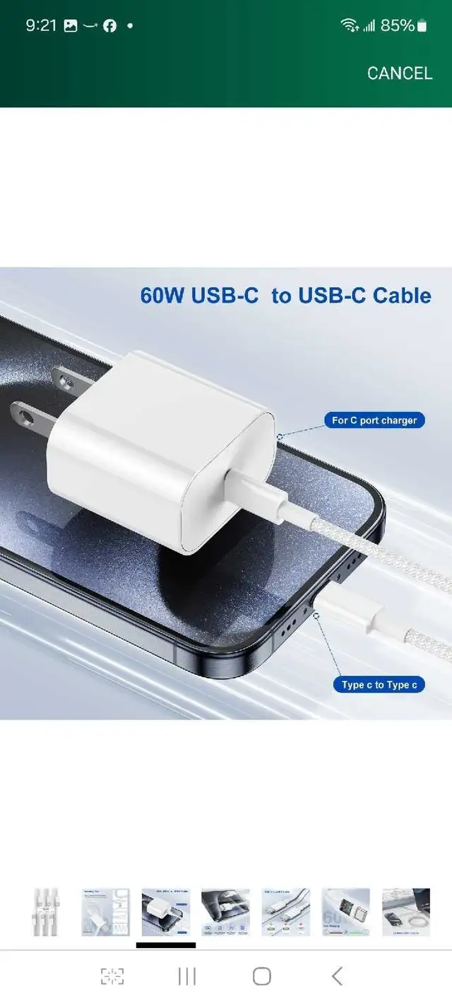 3Pack Type C to Type C Fast Charging Cord for iPhone16/15,USB C in General Electronics in Markham / York Region - Image 3