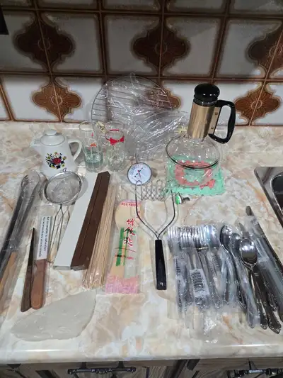 Kitchen Utensil and Servingware And Vintage glass Carafe, View more
