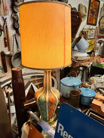 VINTAGE CERAMIC TABLE LAMP UNIQUE ART DECO STYLE, View more