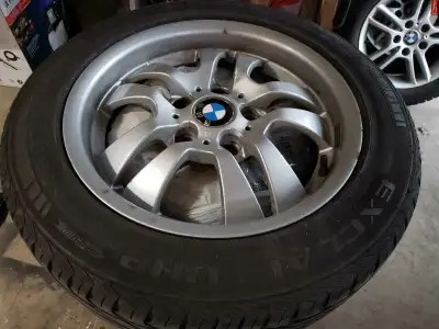 Almost new 205/55 R16 tires on BMW rims: 5x120 ET 34 CB 72 Wheels came on a 2007 3 series. I switche...