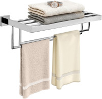 Stainless Steel Towel Rack with Shelf (Brand New)