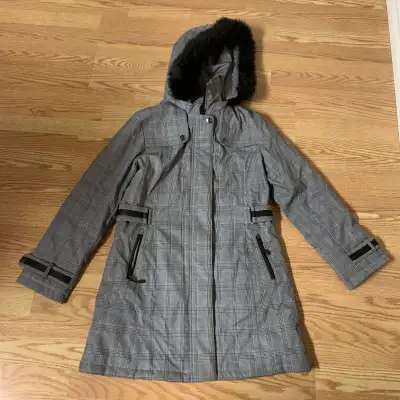 Grey Winter Coat with Hood Adult Size 8 - $20, View more
