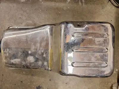 chrome oil pan $60 C4 chrome tranny pan $60 Aluminum Ford intake manifold for a 302 fox body Mustang...