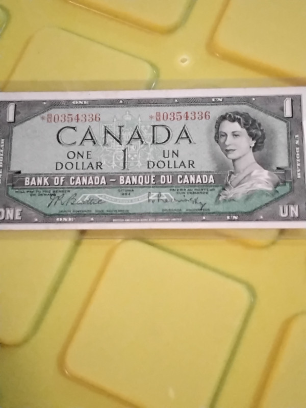 1954 Canada $1 Banknote. Modified Portrait. Replacement Note. Er in Arts & Collectibles in Edmonton