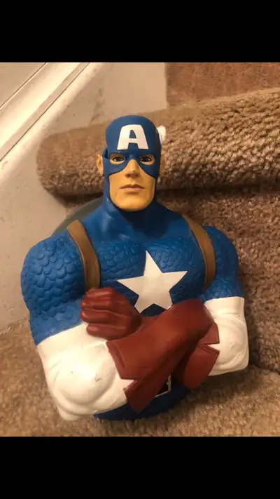 captain America  bank( missing right ear , View more