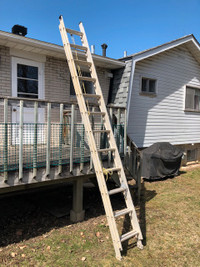 Alum extension ladder 12 ft extends to 23 ft.